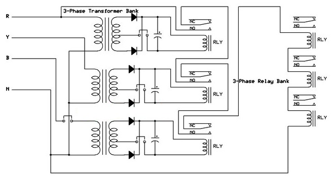 shema Kako napraviti uredjaj za zastitu elektricnih masina usled prekida faze energetika elektronika automatika.rs